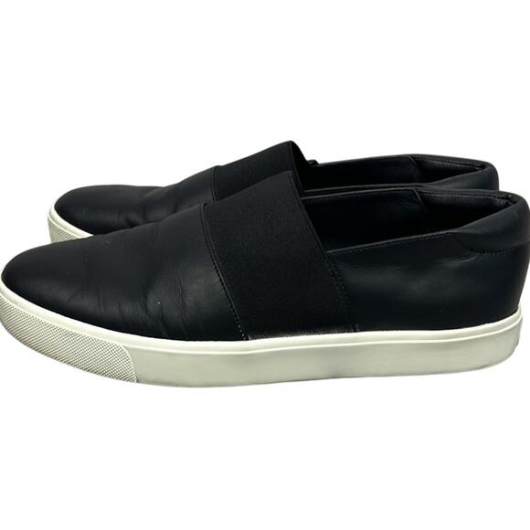 Vince Women's Corbin Black Leather Slip on Sneakers Size 8 Designer Casual - Picture 1 of 7